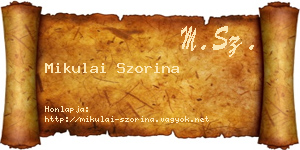 Mikulai Szorina névjegykártya